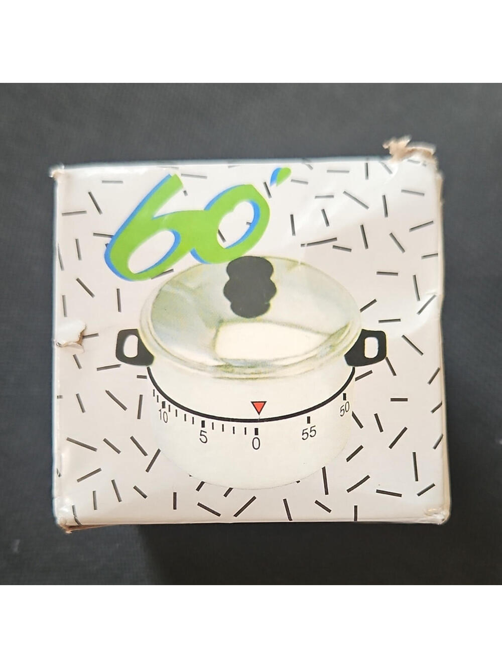 60-Minute Mechanical Kitchen Timer w/ Bell, Silver Metal, Vintage/Retro